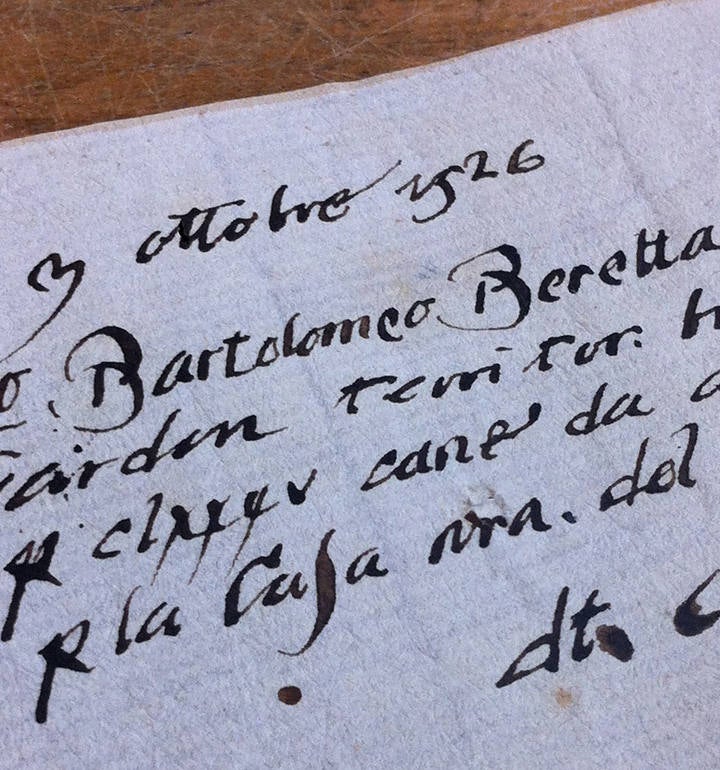 La première vente Beretta en 1526 : une page d'histoire capturée dans une facture emblématique